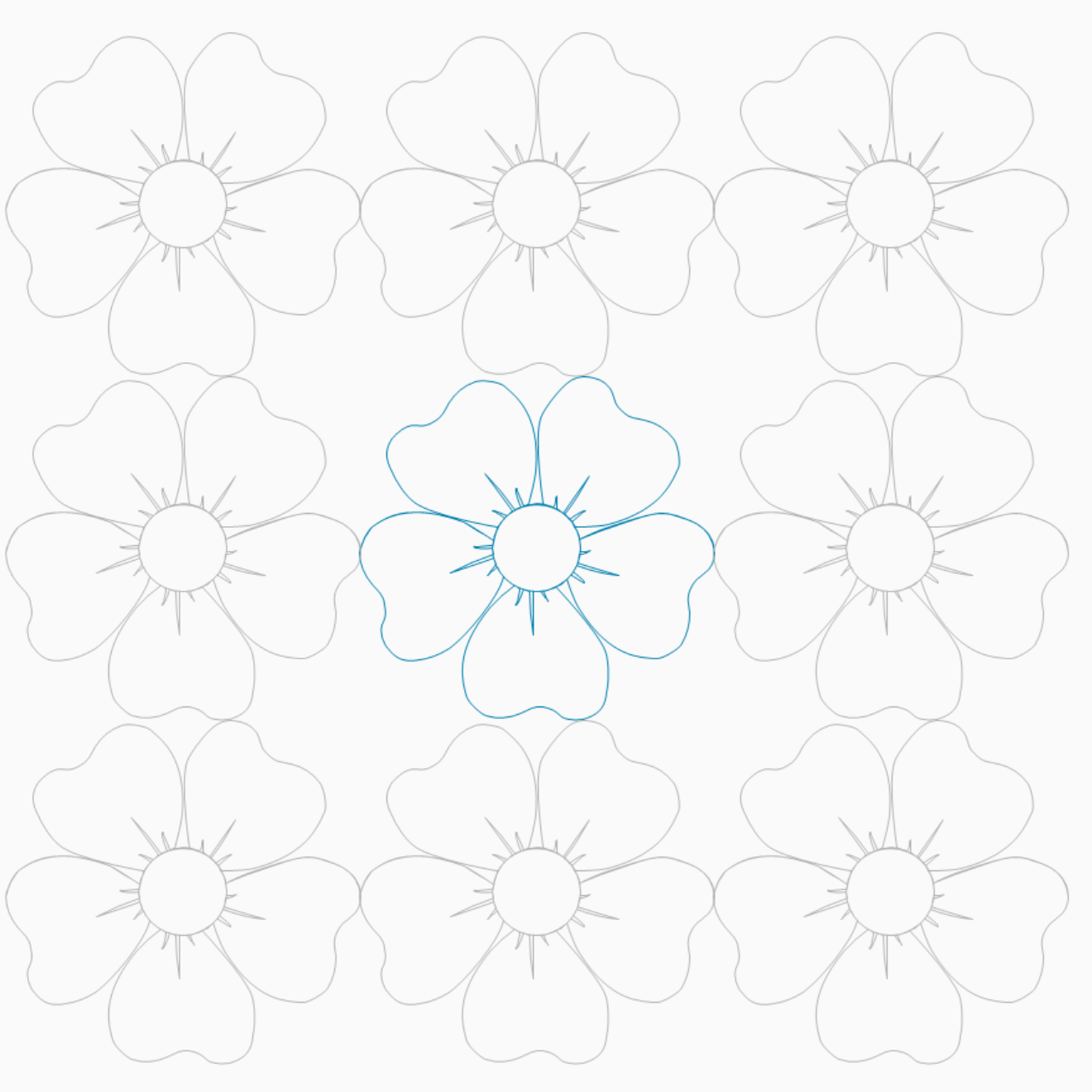 Edge-to-Edge Quilting Pattern – Hawaii Flower