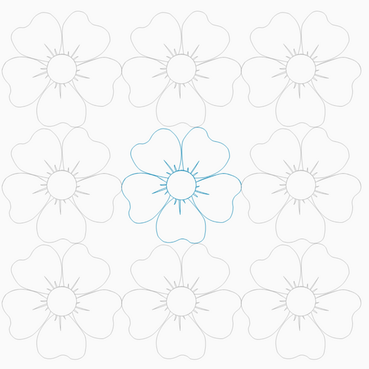 Edge-to-Edge Quilting Pattern – Hawaii Flower