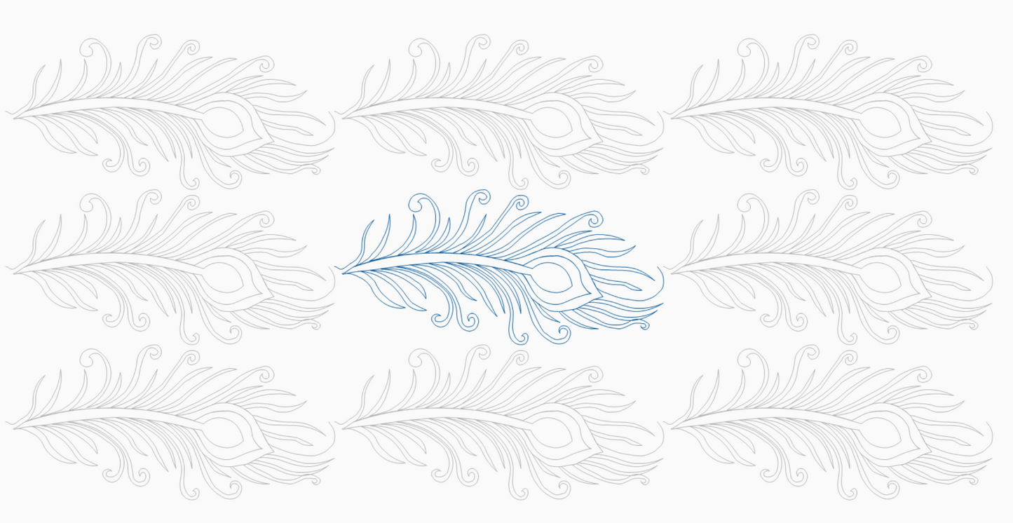 Edge-to-Edge Quilting Pattern – Peacock Feather