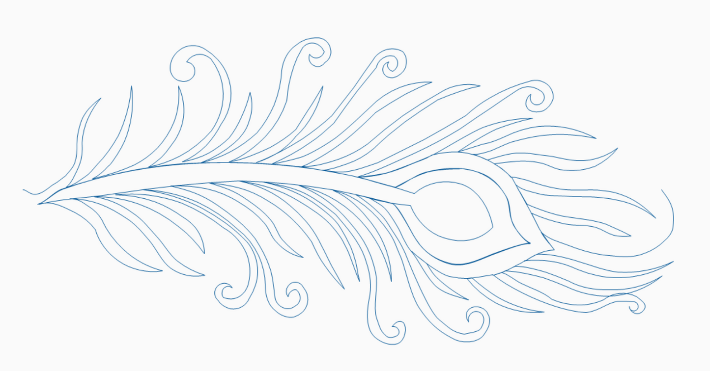 Edge-to-Edge Quilting Pattern – Peacock Feather