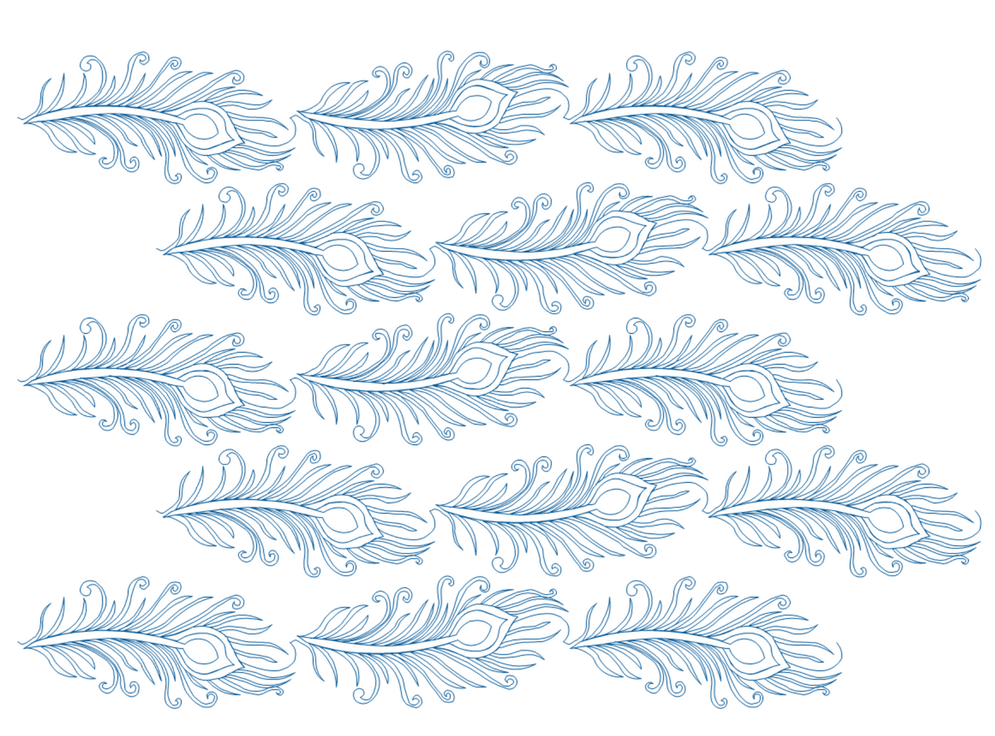 Edge-to-Edge Quilting Pattern – Peacock Feather