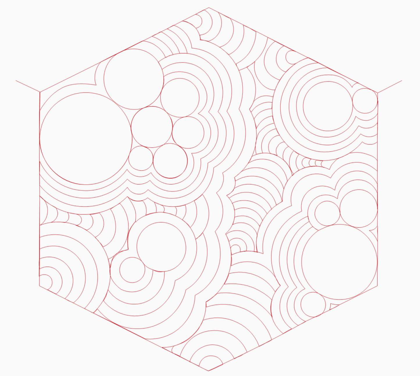 Edge-to-Edge Quilting Pattern – Zen Hexagon
