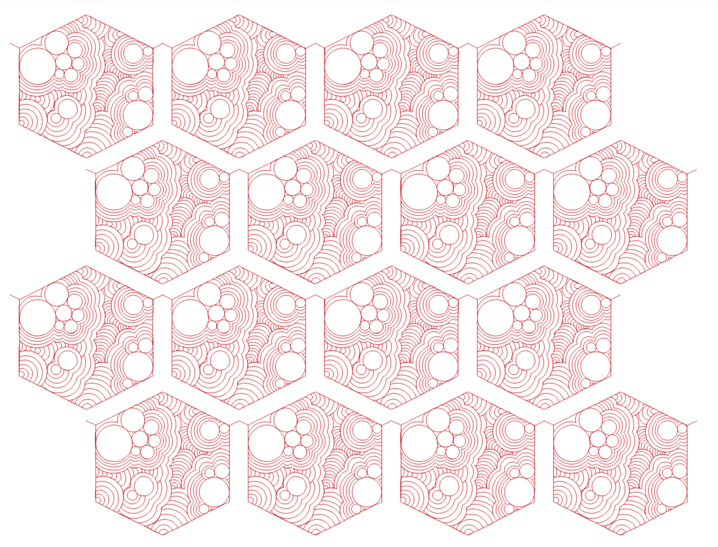 Edge-to-Edge Quilting Pattern – Zen Hexagon